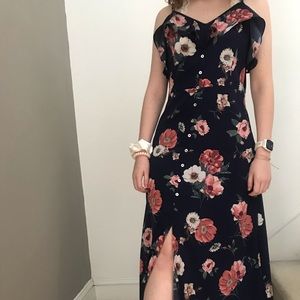 Altar’d State long floral navy dress